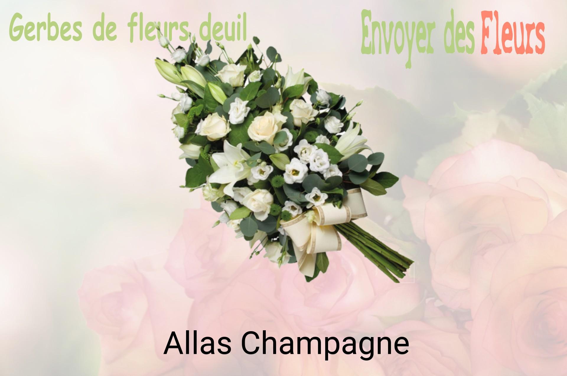 Gerbe de fleurs de deuil livrée à Allas-Champagne